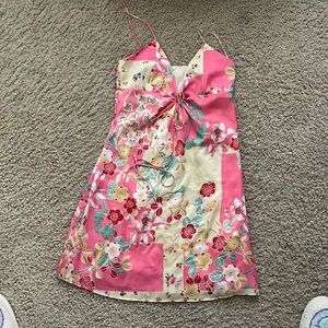 Zara Pink Floral Printed Satin Mini Dress Size XS NWT New With Tags